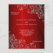 Budget Ruby Red Gray Swirls Weddenschap (Voorkant)