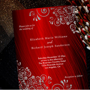 Budget Ruby Red Gray Swirls Weddenschap