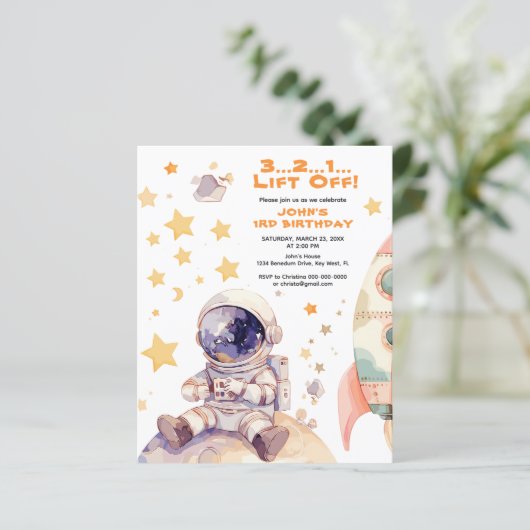 Budget Ruimte & Astronaut Kinderen Verjaardag Uitn (Staand voorkant)