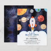 BUDGET Ruimteschip Raket Planeten Verjaardag (Voorkant / Achterkant)