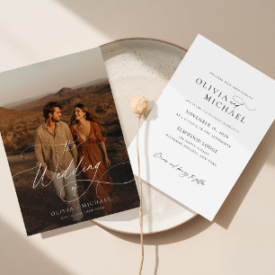 Budget Rurale Script Boho Foto Huwelijksuitnodigin
