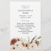 Budget Rus Neutral Boho Floral Wedding Ceremony Flyer (Voorkant)