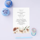 Budget Rus Neutral Boho Floral Wedding Ceremony Flyer (Enkel)