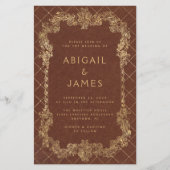 Budget  Rust Gold QR Code Huwelijksuitnodiging (Voorkant)