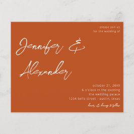 Budget Rust Oranje Calligrafie Foto Wedding V2 Flyer