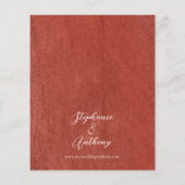 Budget Rust Terracotta Bloemen Bruiloft Uitnodigin (Achterkant)