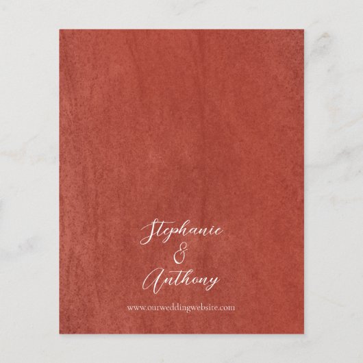 Budget Rust Terracotta Bloemen Bruiloft Uitnodigin (Achterkant)