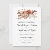 Budget Rust Terracotta Herfst Floral Wedding Invit Kaart (Voorkant)