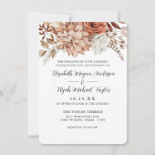 Budget Rust Terracotta Herfst Floral Wedding Kaart (Voorkant)
