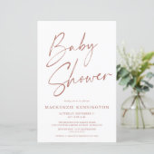 Budget Rust Terracotta Simple Script Baby shower (Staand voorkant)