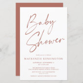 Budget Rust Terracotta Simple Script Baby shower (Voorkant / Achterkant)