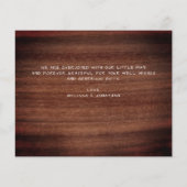 Budget Rustic 3 Foto Baby shower geboorte Dank u (Achterkant)