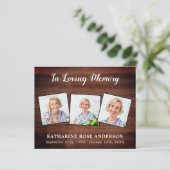 Budget Rustic 3 Foto Funeral Bedankt voor je sympa (Staand voorkant)