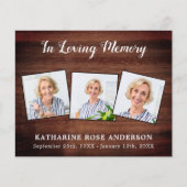 Budget Rustic 3 Foto Funeral Bedankt voor je sympa (Voorkant)