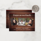 Budget Rustic 3 Foto Memorial Funeral Bedankt Notitiekaartje (Voorkant / Achterkant in situ)