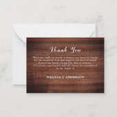 Budget Rustic 3 Foto Memorial Funeral Bedankt Notitiekaartje (Achterkant)