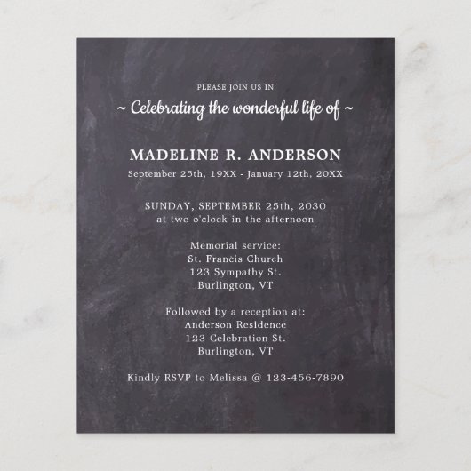 Budget Rustic 3 Fotoherdenkingsviering van het lev (Achterkant)