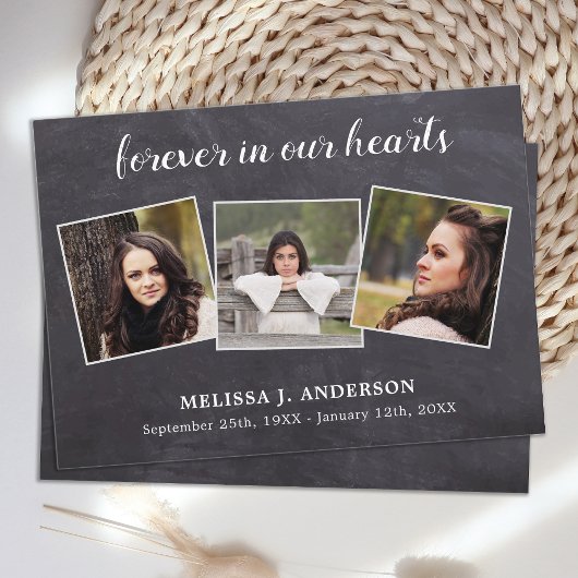 Budget Rustic 3 Fotosympathie Funeral Dank u Notitiekaartje