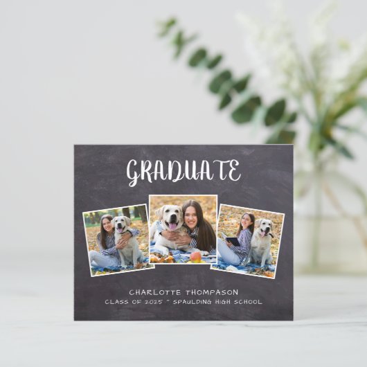 Budget Rustic 3 Uitnodiging tot Afstuderen (Staand voorkant)