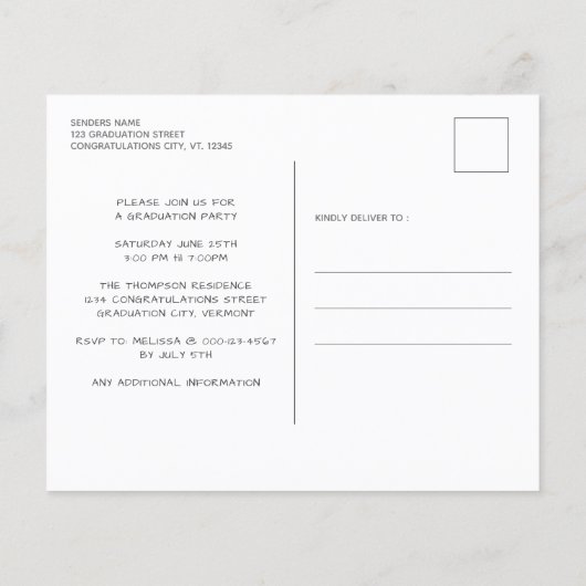 Budget Rustic 3 Uitnodiging tot Afstuderen (Achterkant)