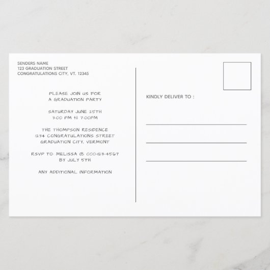 Budget Rustic 3 Uitnodiging tot Afstuderen (Achterkant)