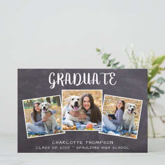 Budget Rustic 3 Uitnodiging tot Afstuderen (Staand voorkant)