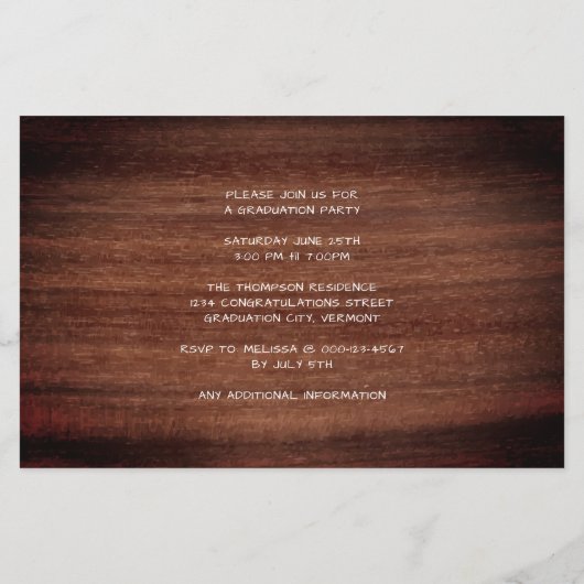 Budget Rustic 3 Uitnodiging tot Afstuderen (Achterkant)