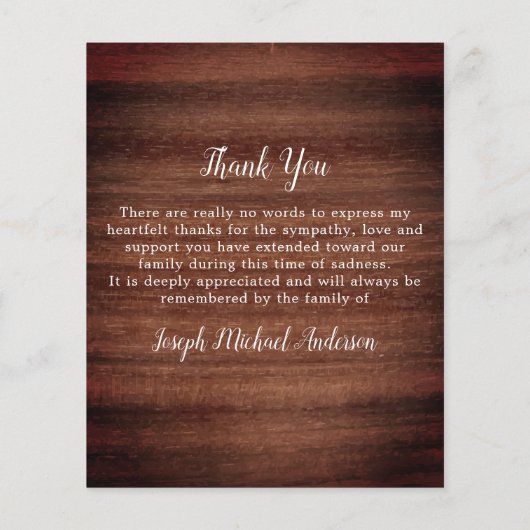 Budget Rustic 4 Foto Collage Sympathie Dank u (Achterkant)