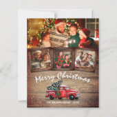 Budget Rustic 4 Photo  Red Truck Card (Voorkant)