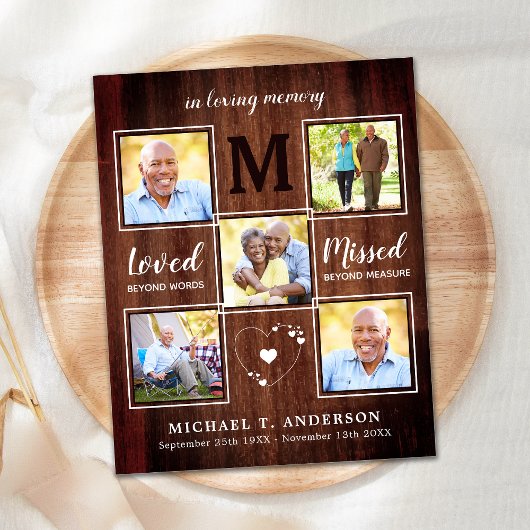 Budget Rustic 5 Foto Collage Funeral Hartelijk dan