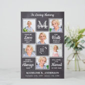 Budget Rustic 5 Foto's Memorial Funeral Programme (Staand voorkant)