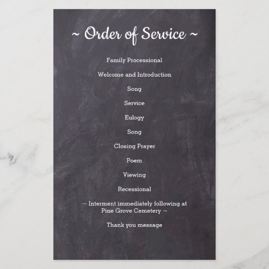 Budget Rustic 5 Foto's Memorial Funeral Programme (Achterkant)