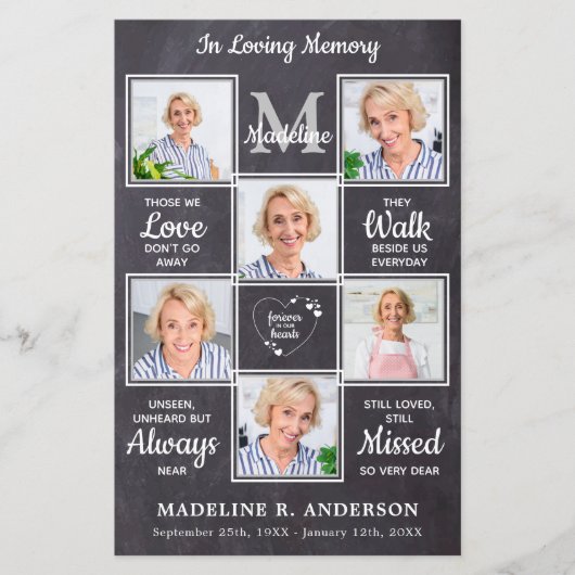 Budget Rustic 5 Foto's Memorial Funeral Programme (Voorkant)