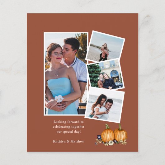 Budget Rustic Autumn Fall Wedding Couples Shower Flyer (Achterkant)