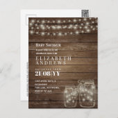 BUDGET Rustic Baby shower nodigt aankondiging uit (Voorkant / Achterkant)