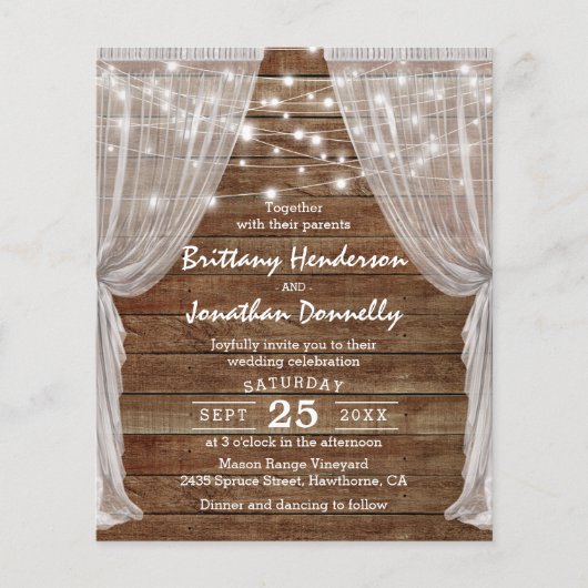Budget Rustic Barn Wedding Invites (Voorkant)