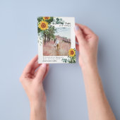 BUDGET RUSTIC BEWAAR DE DATUM Rustige zonnebloemen Flyer (Hand)
