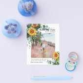 BUDGET RUSTIC BEWAAR DE DATUM Rustige zonnebloemen Flyer (Enkel)