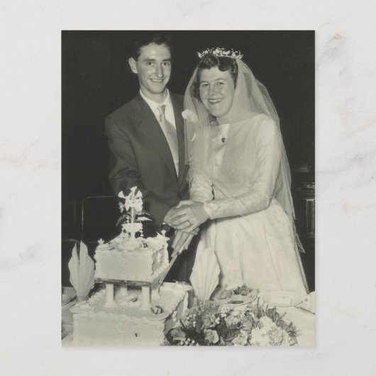 Budget Rustic Bloem 50e Verjaardag Foto Uitnodigin (Achterkant)