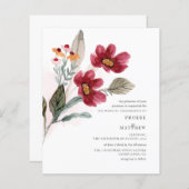 Budget Rustic Bloom Wedding Invitation (Voorkant / Achterkant)