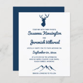 BUDGET Rustic Blue Deer Country Mountain Weddensch (Voorkant / Achterkant)