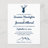 BUDGET Rustic Blue Deer Country Mountain Weddensch (Voorkant)