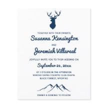 BUDGET Rustic Blue Deer Country Mountain Weddensch