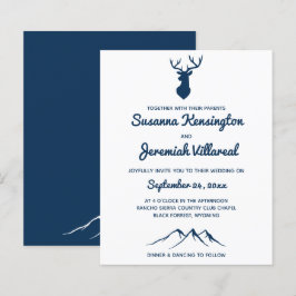 BUDGET Rustic Blue Deer Country Mountain Weddensch