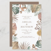 Budget Rustic Boho Greenery Wedding Invite (Voorkant / Achterkant)