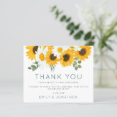 Budget Rustic Boho Sunflower Foto Hartelijk dank (Staand voorkant)