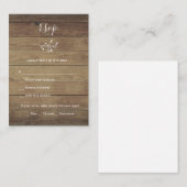 Budget Rustic Boho Wood Response RSVP-kaarten Notitiekaartje (Voorkant / Achterkant)