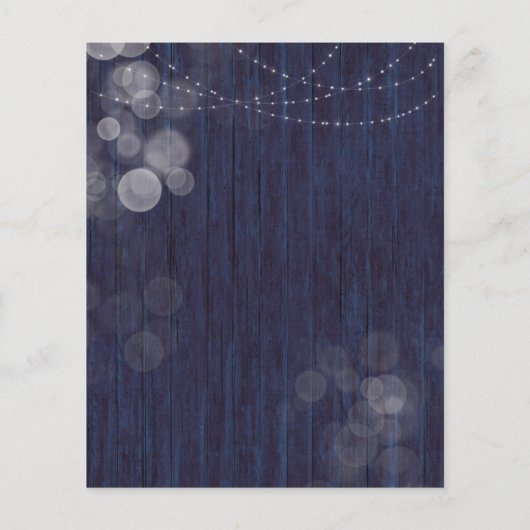 BUDGET Rustic Bokeh Lights Weddenschap (Achterkant)