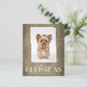 Budget Rustic Brown-kerstfotokaarten (Staand voorkant)