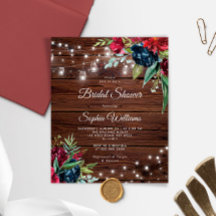 Budget Rustic Burgundy Bridal Shower